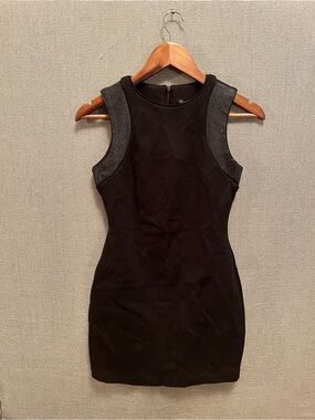 Black Sleeveless Mini Dress with Embellished Shoulders